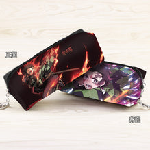 Anime Demon Slayer: Kimetsu no Yaiba Synthetic Leather Pencil Pouch Kamado Tanjirou Cartoon Character Cosmetic Bag