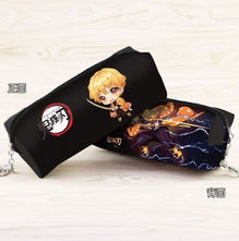 Anime Demon Slayer: Kimetsu no Yaiba Synthetic Leather Pencil Pouch Kamado Tanjirou Cartoon Character Cosmetic Bag