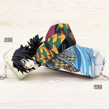 Anime Demon Slayer: Kimetsu no Yaiba Synthetic Leather Pencil Pouch Kamado Tanjirou Cartoon Character Cosmetic Bag