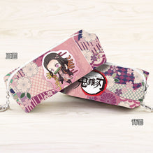 Anime Demon Slayer: Kimetsu no Yaiba Synthetic Leather Pencil Pouch Kamado Tanjirou Cartoon Character Cosmetic Bag