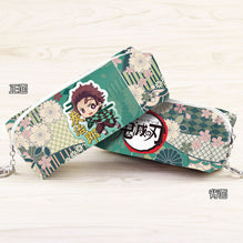 Anime Demon Slayer: Kimetsu no Yaiba Synthetic Leather Pencil Pouch Kamado Tanjirou Cartoon Character Cosmetic Bag
