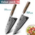 Kitchen knife Chef Knives Japanese 7CR17 440C High Carbon Stainless Steel Imitation Damascus Sanding Laser Knife